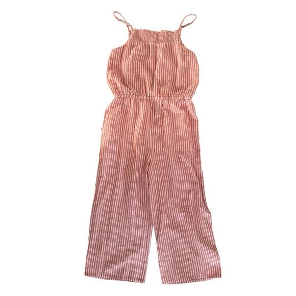 Beach Lunch Lounge Linen Blend Striped Romper Size S - Picture 4 of 7